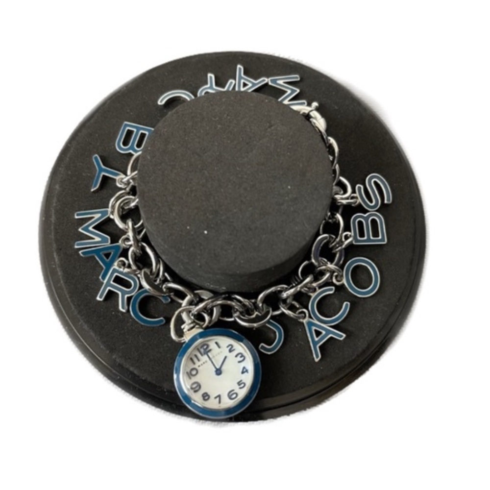 Marc Jacobs Black and Blue Watch Charm Bracelet